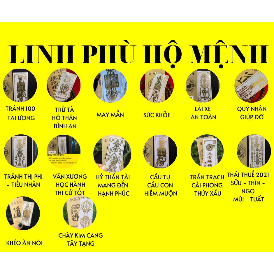 Linh phù dán điện thoại tài lộc 31 mẫu, may mắn, đẹp lung linh phù hợp các dòng máy