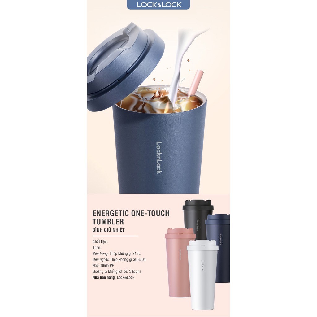 [ LOCK&amp;LOCK ] 🧡🧡Ly Giữ Nhiệt Lock&amp;Lock Khắc Tên🧡🧡 550ml Energetic One-Touch Tumbler LHC3249 LOCKNLOCKHOME