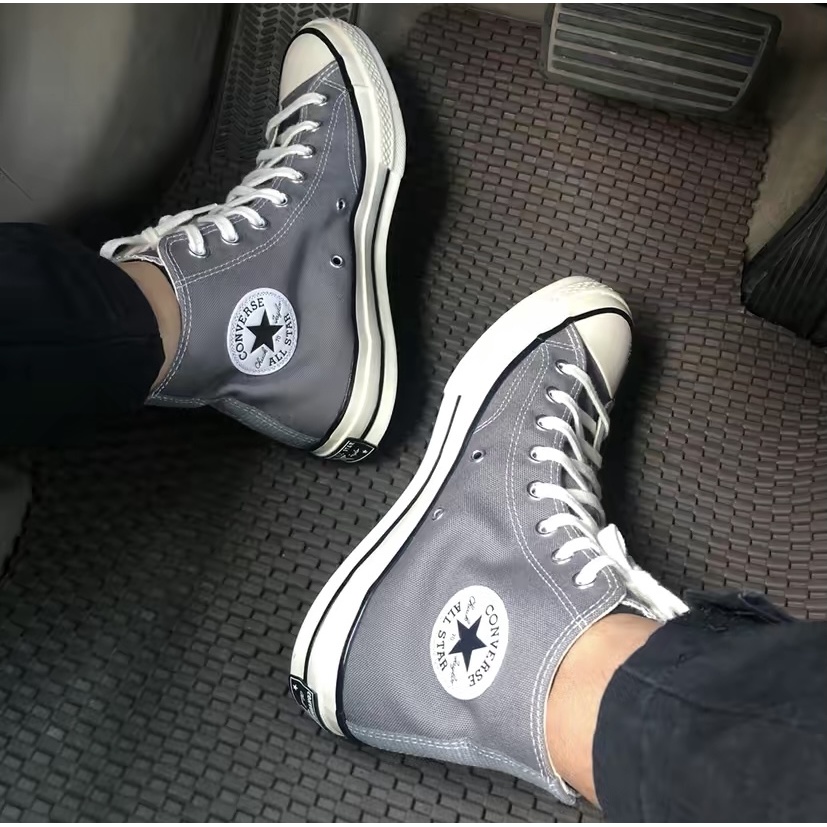 Rubbershoes Giày Trượt Ván Vải Bố Đế Cao Su Màu Xanh Lá / Xám Xanh Lá Cây Conv 1970S low Chuck Taylor All Star Navy Lime Cho Nam Và Nữ