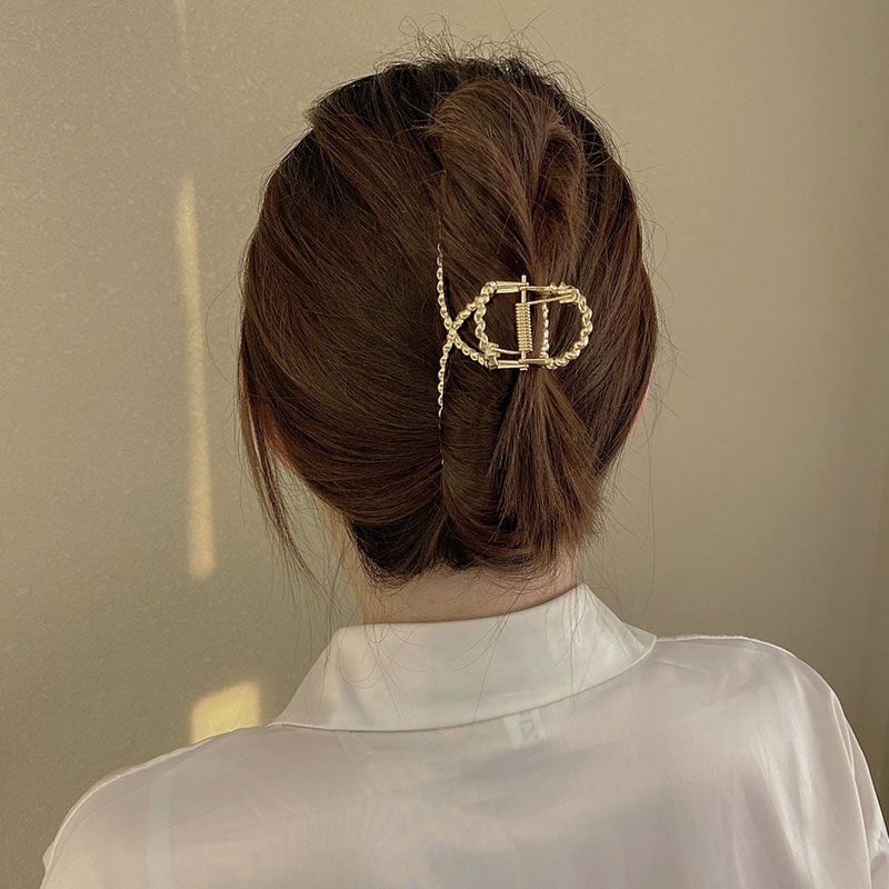 Kẹp Tóc Kim Loại Thiết Kế Đơn Giản Phong Cách Hàn Quốc