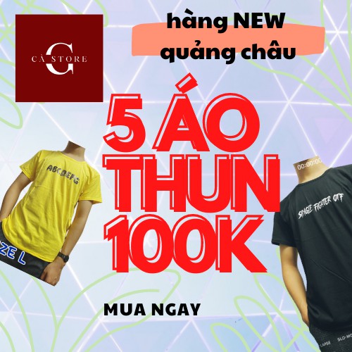 COMBO 5 áo thun NEW Quảng Châu giá 100k chốt trên live