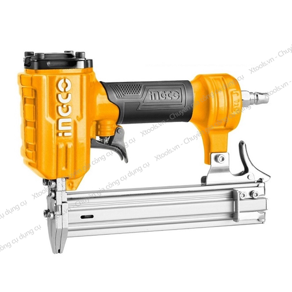 Súng bắn đinh gỗ cầm tay dùng khí nén INGCO ABN10301-3. Máy bắn đinh thẳng Ga18,1.25x1.00mm đinh 10-30mm 60-100Psi