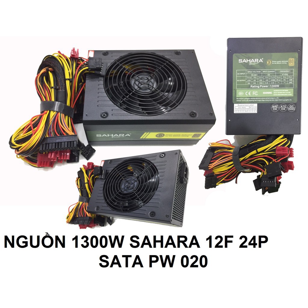 NGUỒN SAHARA 1300W QUẠT 12F 24P SATA PW 020