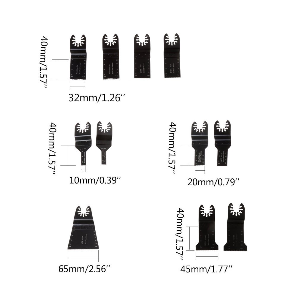 Bộ 11 lưỡi cưa cho máy chà nhám và cắt rung đa chức năng FEIN multimaster Dremel