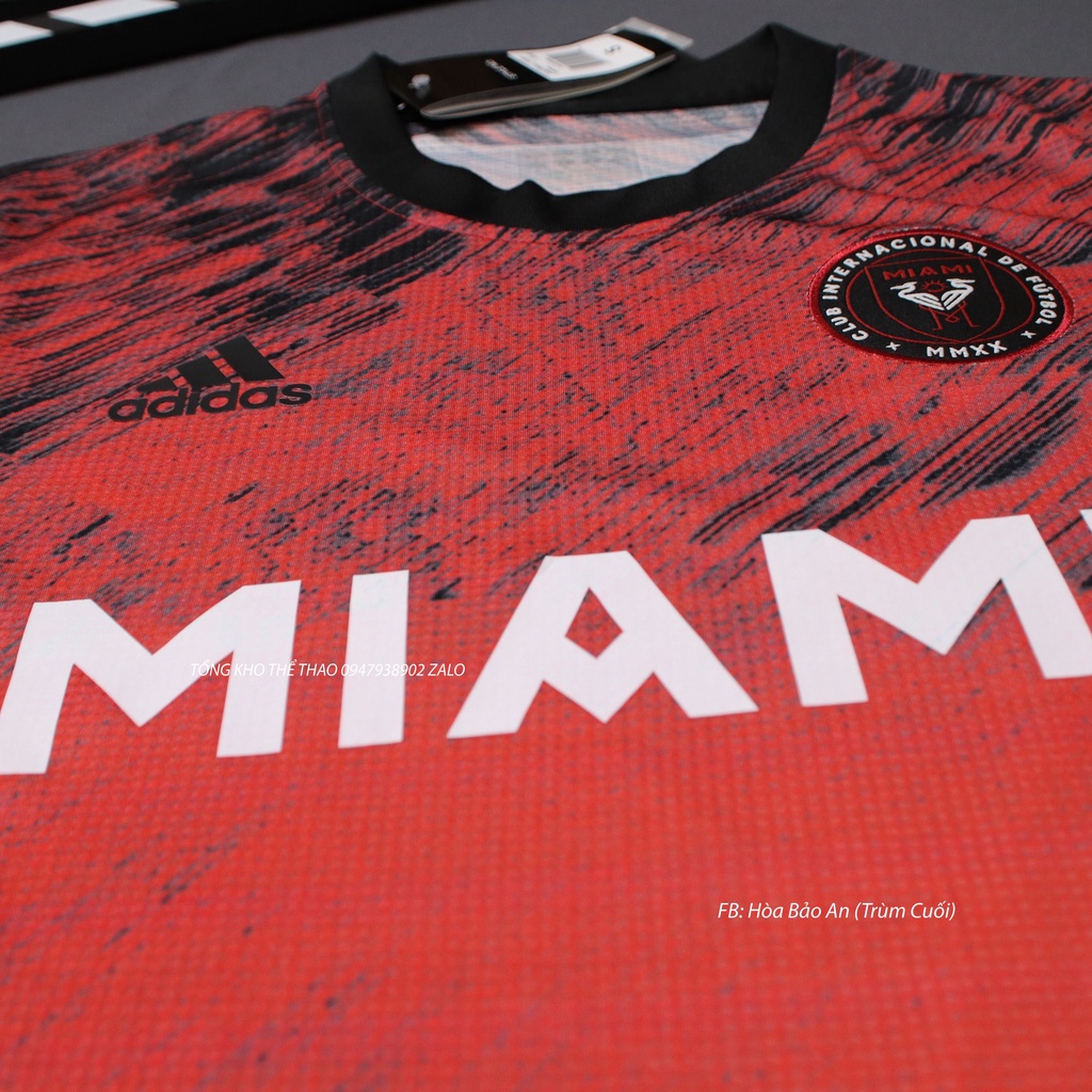 Bộ Quần Áo Bóng Đá CLB Inter Miami 2023 Màu Đỏ Quần Đen - Vải Gai Thái Chuẩn Áo Thi Đấu - Áo Đá Banh Miami Đẹp