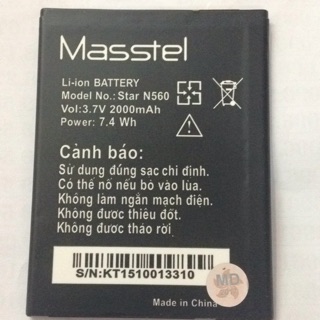 Pin masstel Star N560 chính hãng bảo hành 1 tháng