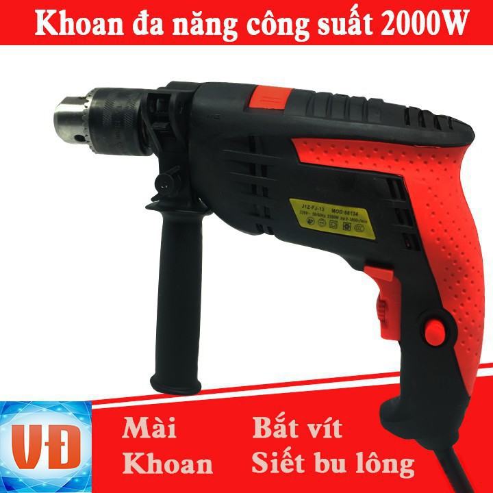 KHOAN ĐIỆN ĐA NĂNG CÔNG SUẤT KHỦNG 2000W ( KÈM BỘ PHỤ KIỆN MŨI KHOAN, BẮT VÍT, MÀI )