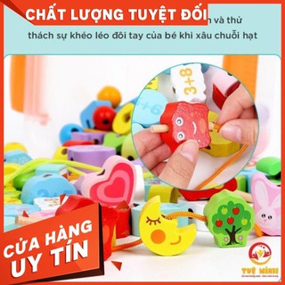 Xâu Hạt Gỗ 106 Chi Tiết💥HOT HOT💥Đồ Chơi Xâu Hạt Cho Bé Phát Triển Trí Thông Minh- Duy Nhất Có Tại Tuệ Minh Shop