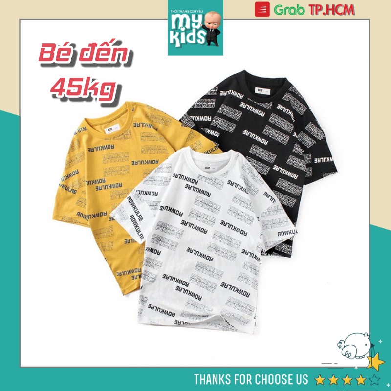 BIG SIZE HCM Nowship Áo thun bé trai ĐẠI cho bé lớn 30KG 40KG 45KG xuất xịn phong cách Hàn Quốc Hip Hop MYKIDHCM