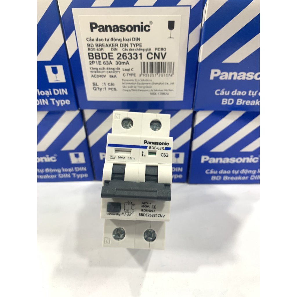 [GIÁ HỦY DIỆT] CB CHỐNG GIẬT PANASONIC chính hãng Cầu Dao Chống Giật Panasonic 16A,20A, 25A, 32A, 40A,50A,63A  30mA