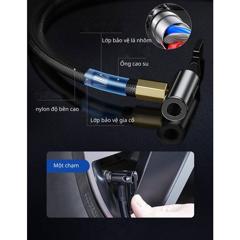 Bơm hơi tự động SASAKI tích điện kiêm sạc dự phòng - Pin 6000mah - Điện Áp 12V