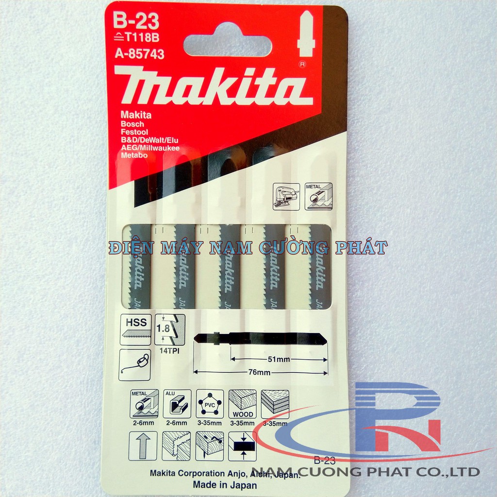 Lưỡi cưa lọng -23 Makita A-85743 dùng cho thép