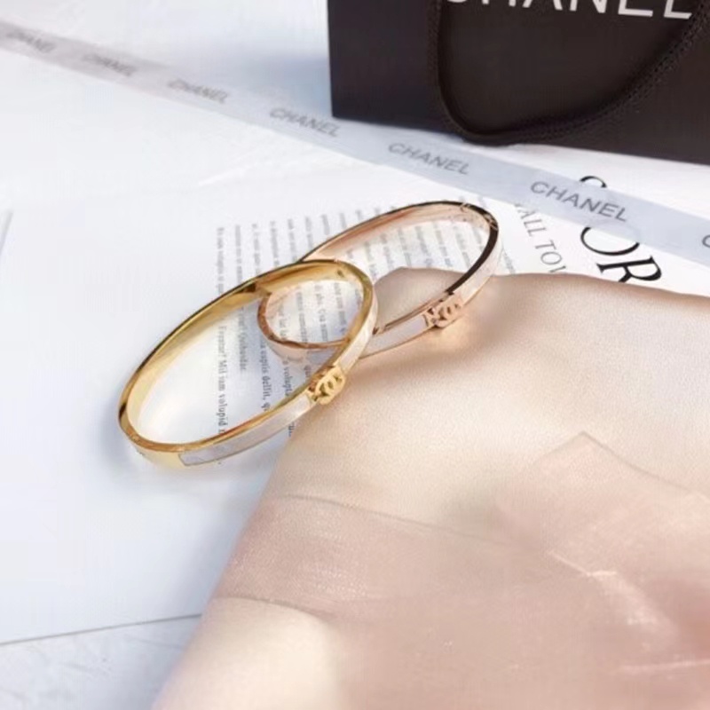 Vòng Tay Thép Titan Đính Hạt Ngọc Trai Nhân Tạo Thời Trang Dành Cho Nữ