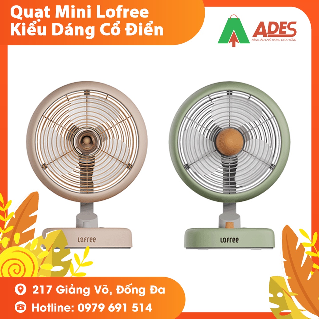 Quạt Mini Kiểu Dáng Cổ Điển Lofree - Hàng Chính Hãng - Làm Mát Thoáng, Tô Điểm Không Gian Làm Việc