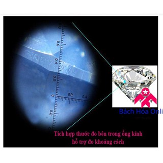 Kính lúp mini 100X có thước đo