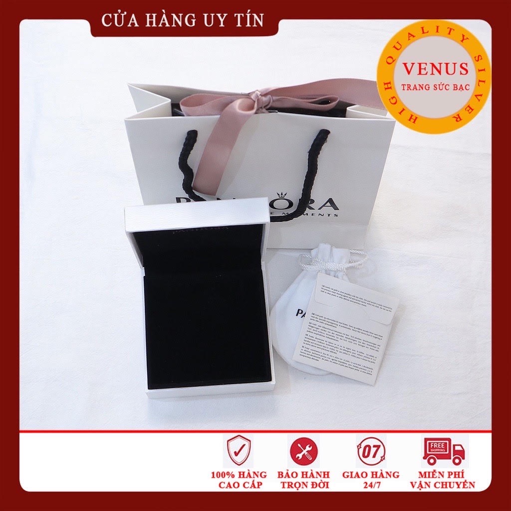 Vòng charm khóa vương miện xâu charm hoa daisy và tim trắng- Bạc 925 cao cấp- Trang sức bạc Venus