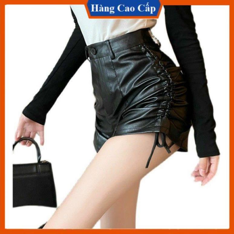 HOT - Quần Da rút dây 2 bên lưng cao siêu hot, chất liệu da bóng mềm mịn