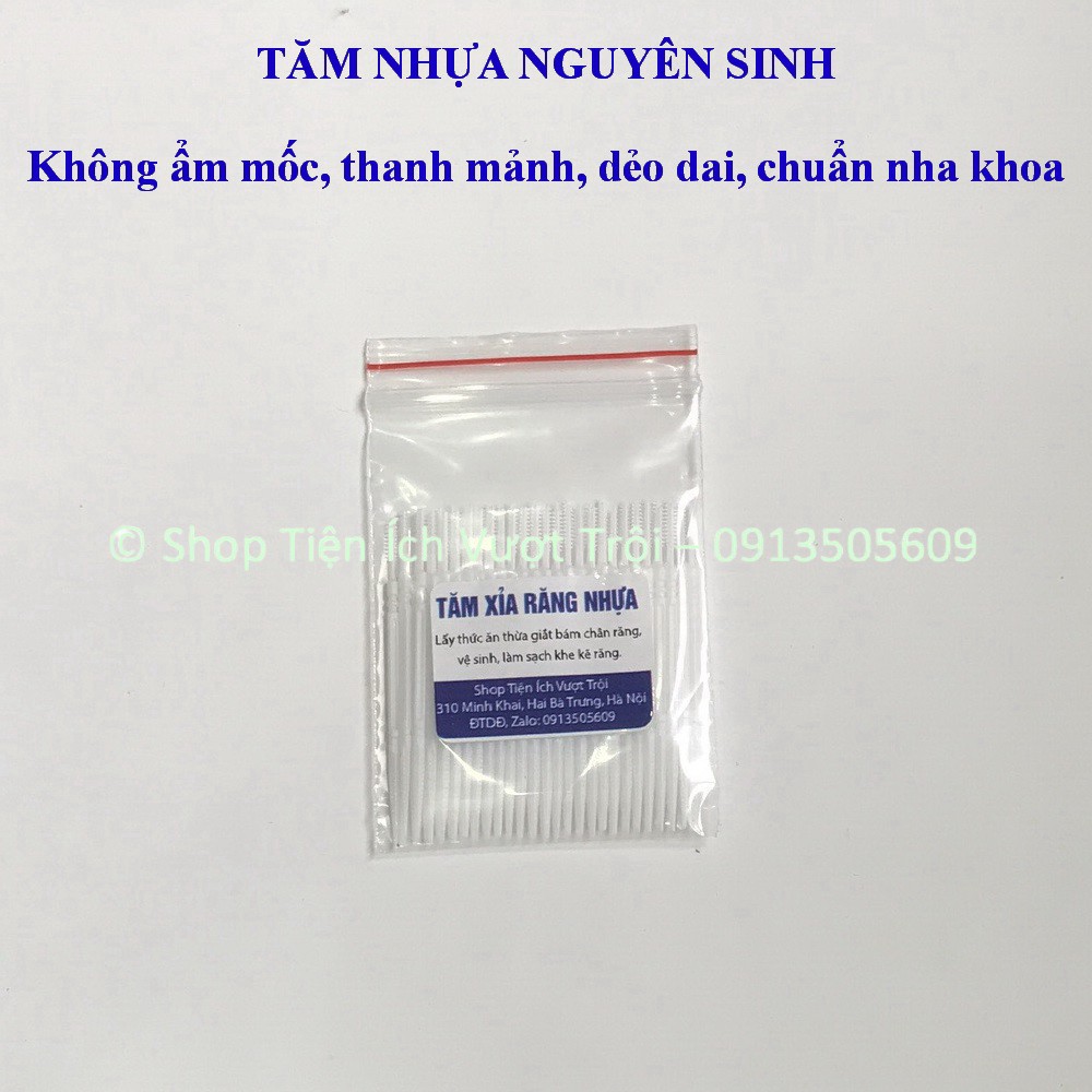 Gói 100 - 200 que tăm nhựa giúp loại bỏ thức ăn giắt kẽ răng, chuẩn nha khoa, dẻo dai, tái sử dụng-Tiện Ích Vượt Trội