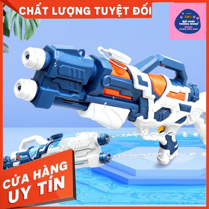 Súng Bắn Nước 2 Nòng Cỡ Lớn, Súng Nước 2 Vòi Áp Lực Loại To Bắn Xa kích thước 60cm - Khẩu phun nước mùa hè