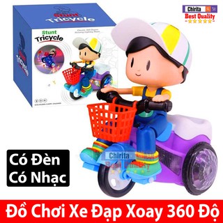 Đồ Chơi Em Bé Đi Xe Đẹp Xoay 360 Độ - Xe Đồ Chơi Có Nhạc Và Đèn Phát Sáng Ngộ Nghĩnh YJ-3023
