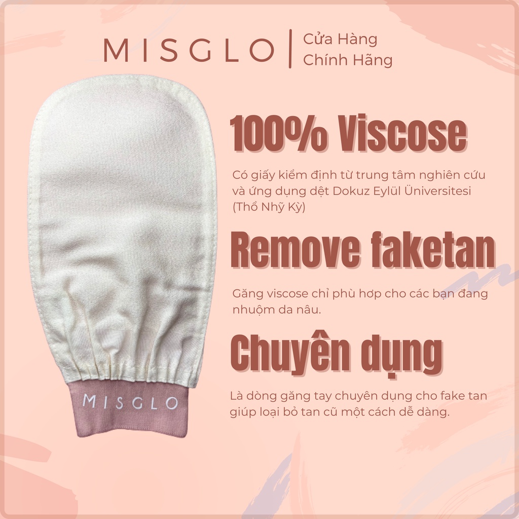 [Dòng VISCOSE] Găng Tay Tẩy Da Chết Cao Cấp MISGLO Chính Hãng Turkish Raw Cocoon Silk 100% Dành Cho Da FakeTan