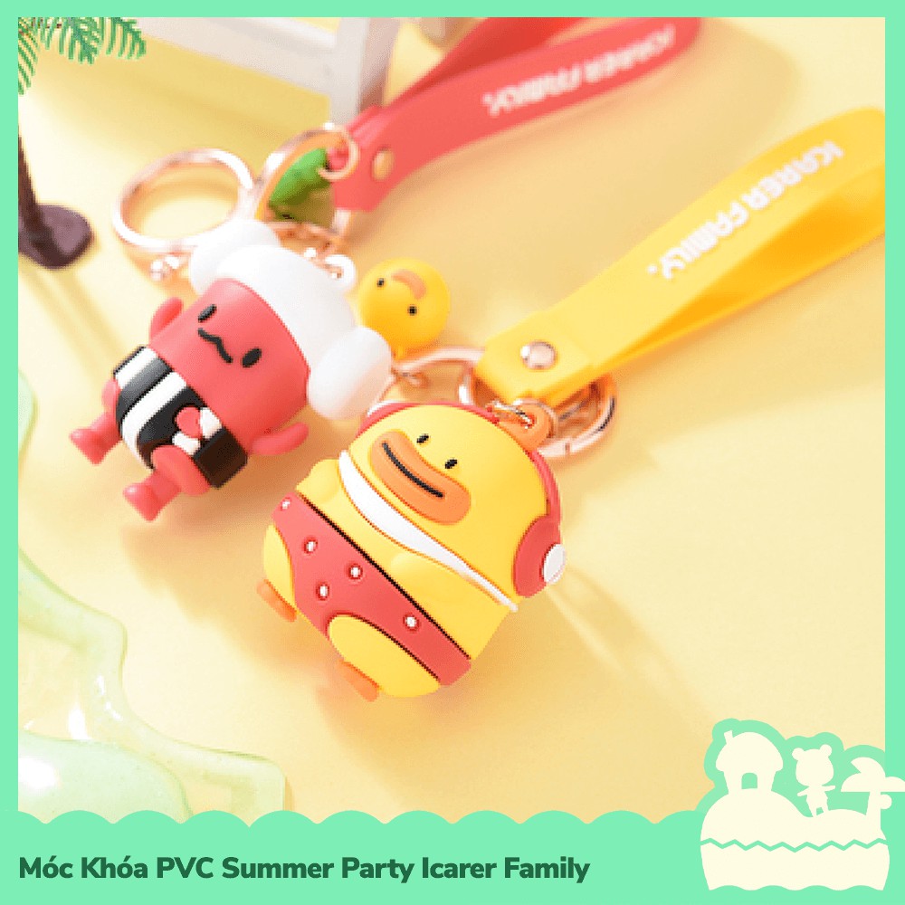 [Sẵn VN] Móc Khóa PVC Lưu Mùi Thơm Summer Party Nhân Vật Hoạt Hình Đáng Yêu Icarer Family