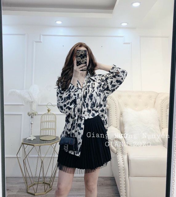 Áo sơ mi nữ họa tiết - somi lụa unisex ( Hàng Đẹp )