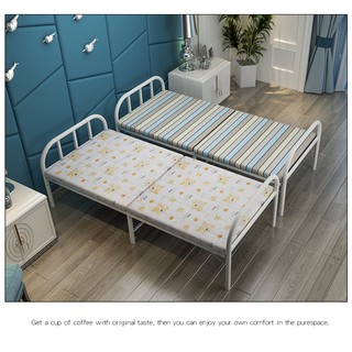 Giường xếp - Giường đa năng khung thép sẵn đệm 185x75x40 mẫu 75cm - Giường sắt giá rẻ - Giường xếp văn phòng