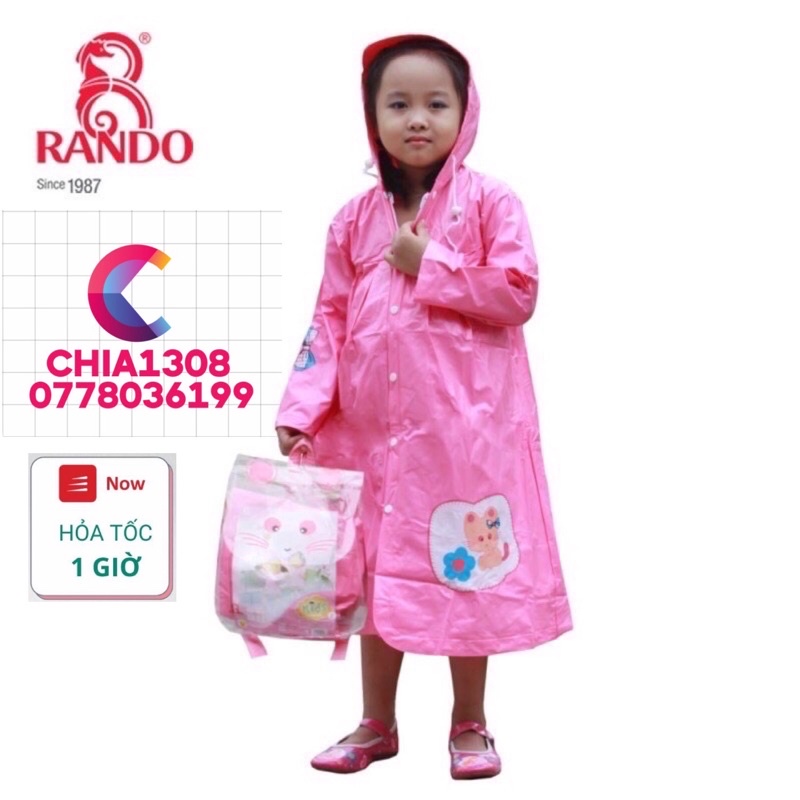 ÁO Mưa DÂY KÉO TRẺ EM CAO CẤP HÀNG CHÍNH HÃNG RANDO KHÔNG THẤM NƯỚC( sỉ ib)