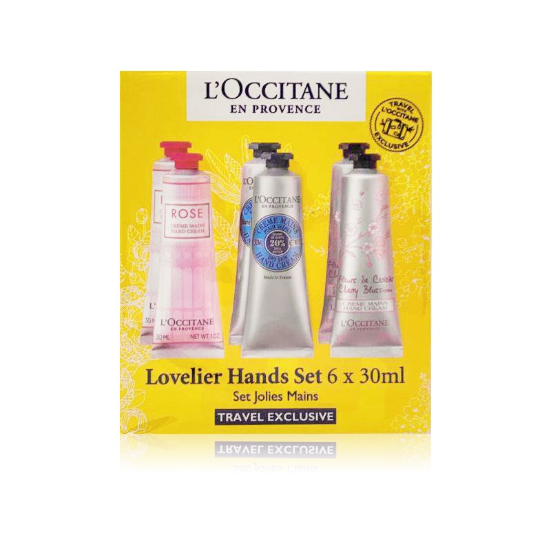 Set 6 Kem Dưỡng Da Tay L 'Occitane Chiết Xuất Bơ Hạt Mỡ * 2 Hoa Hồng * 2 30ml * 6