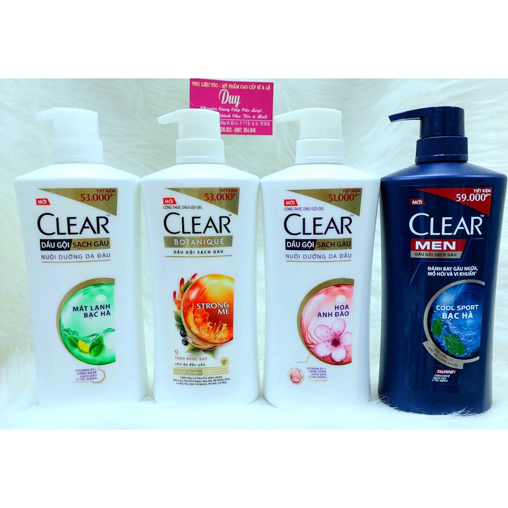 Dầu Gội Đầu Clear Men và Clear Đủ Loại 650ml & 900ml Đánh Bay Gàu ,Ngứa Và Ngăn Rụng Tóc.