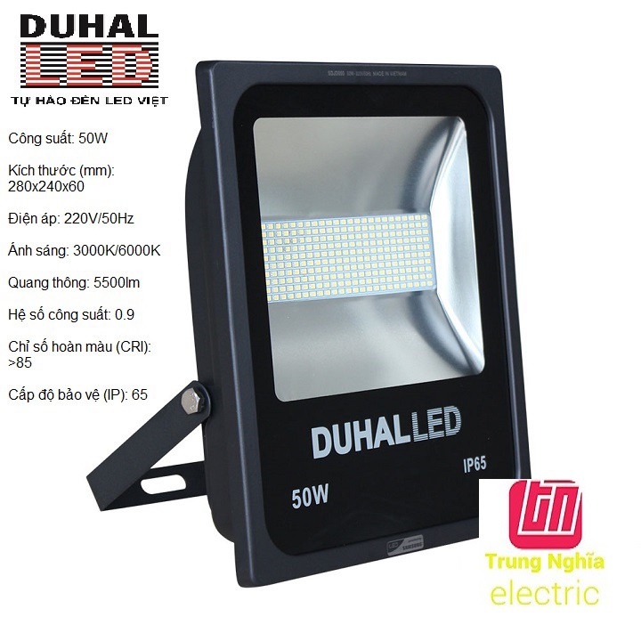 ĐÈN PHA LED DUHAL 50W - CHỐNG NƯỚC IP65 - KDJD0501