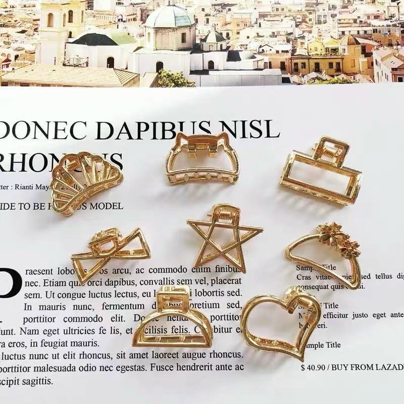 Set 8 Kẹp tóc càng cua loại nhỏ Hàn Quốc (MÀU VÀNG)