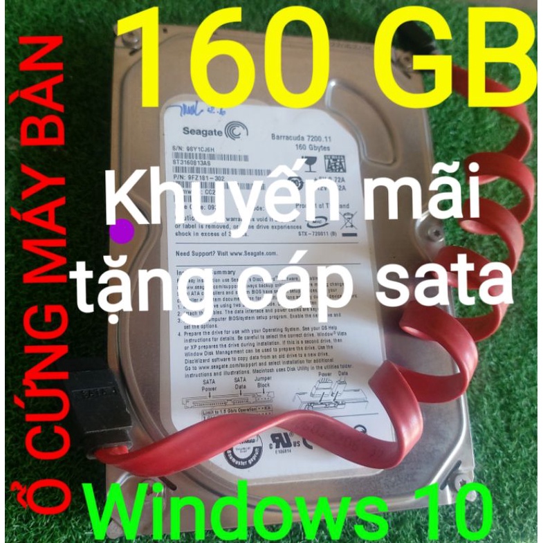 HDD PC Seagate 160 Gb Windows 10 - tặng cáp sata zin