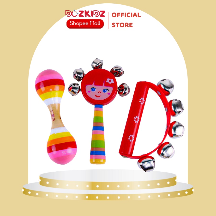 Đồ chơi cho bé, combo 3 bộ nhạc cụ, đồ chơi âm nhạc cho bé 0 đến 3 tuổi - DOZKIDZ