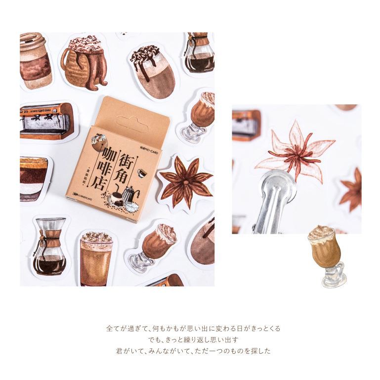 Bộ 45 Sticker Ly Cafe E115