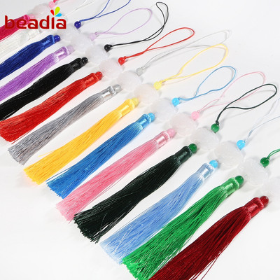Mặt dây treo tua rua Beadia hình hoa sen phong cách trung hoa trang trí cho vòng tay/ bông tai