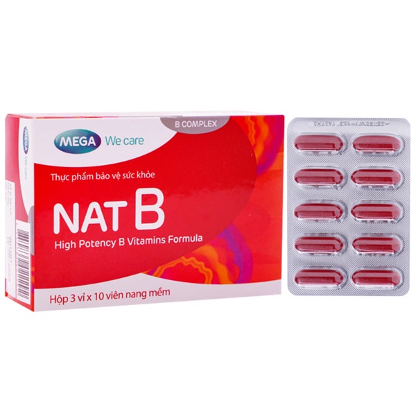 Viên uống bổ sung Vitamin B Nat B (Hộp 3 vỉ x 10 viên)