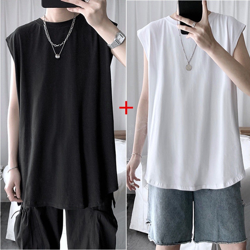 Mua Một Tặng Một Áo Thun Thể Thao Không Tay Dáng Rộng Thời Trang Mùa Hè Hồng Kông Dễ Phối Đồ Cho Nam