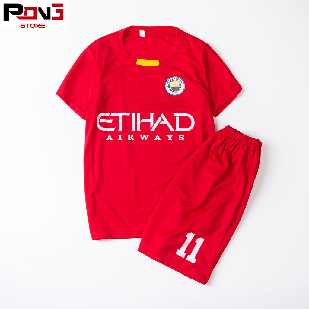 Bộ quần áo bóng đá trẻ em nam,nữ CLB Manchester City  chất thun lạnh  cho các bé từ 2 đến 15 tuổi của Pong__store