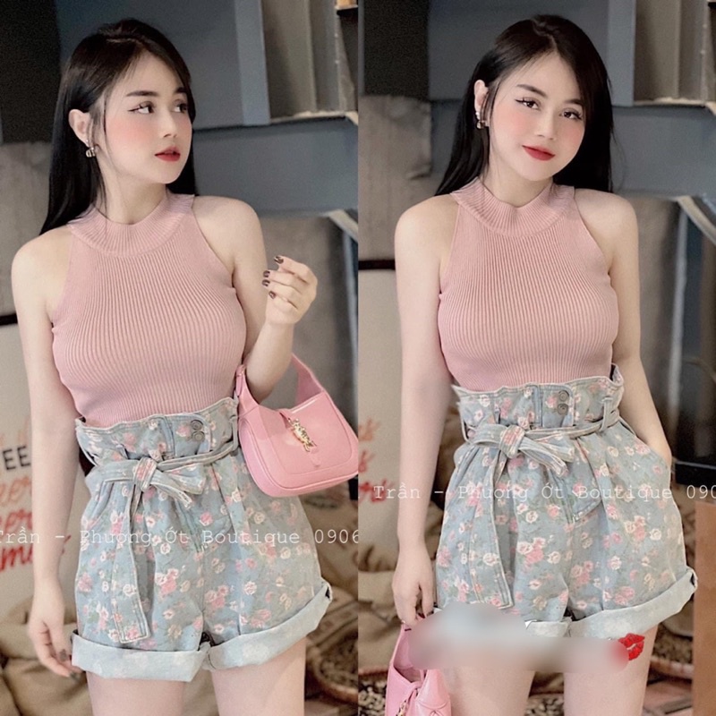 ÁO LEN TĂM CỔ YẾM MÀU HỒNG HÓT HÍT