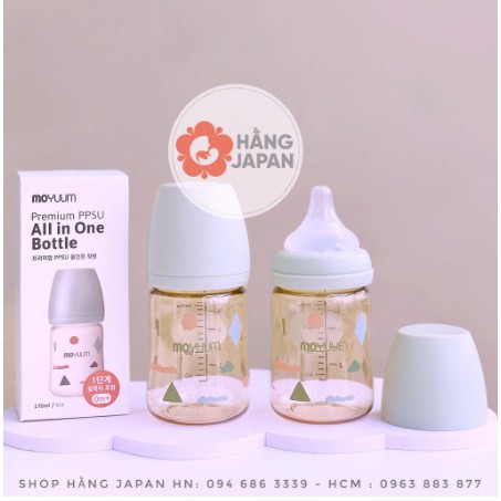 Bình sữa Moyuum mẫu mới họa tiết đáng yêu Hàn Quốc dung tích 170ml và 270ml Chính Hãng