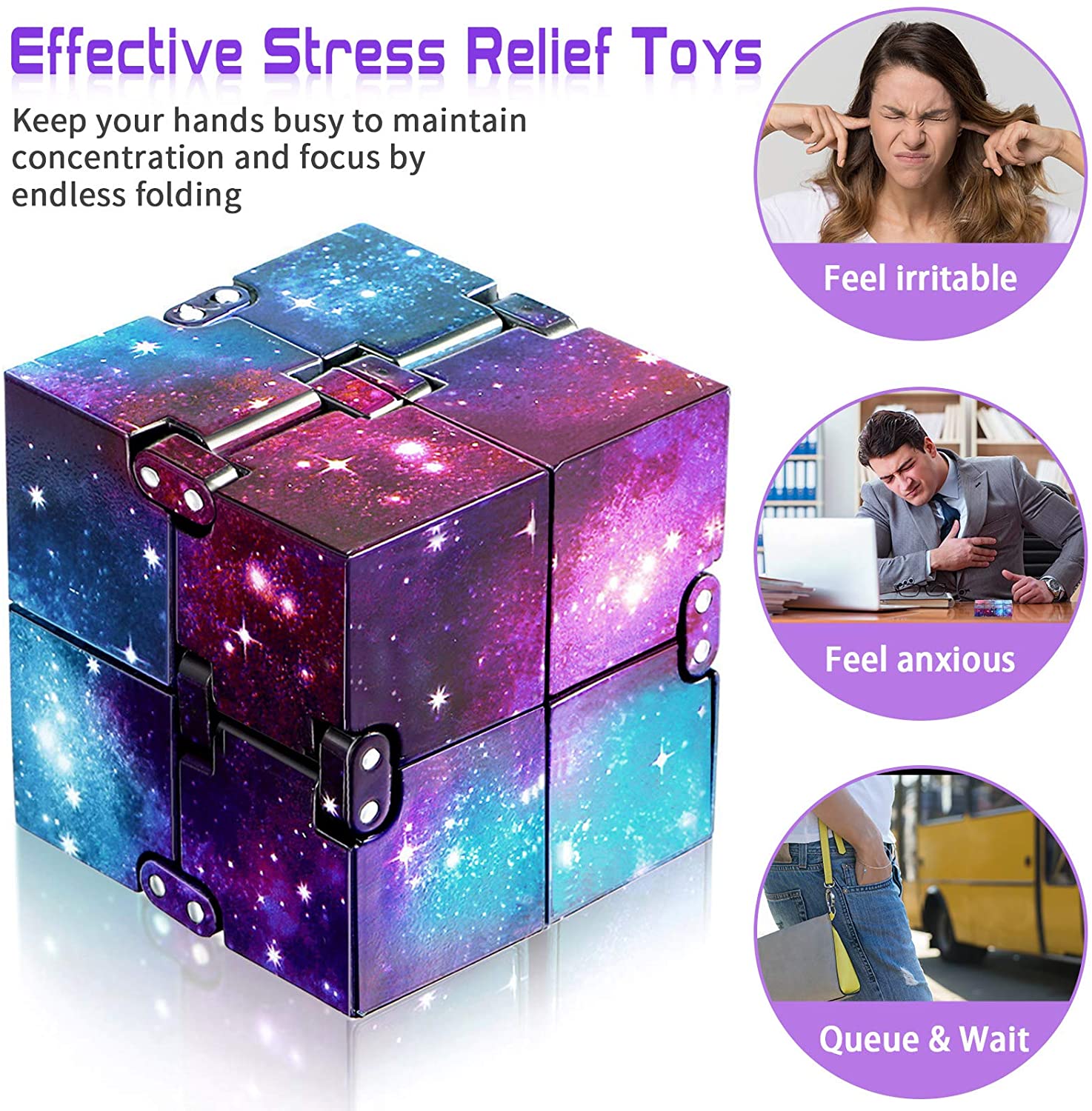 Khối Đồ Chơi Fidget Cube Giúp Giảm Stress Cho Trẻ Em / Người Lớn