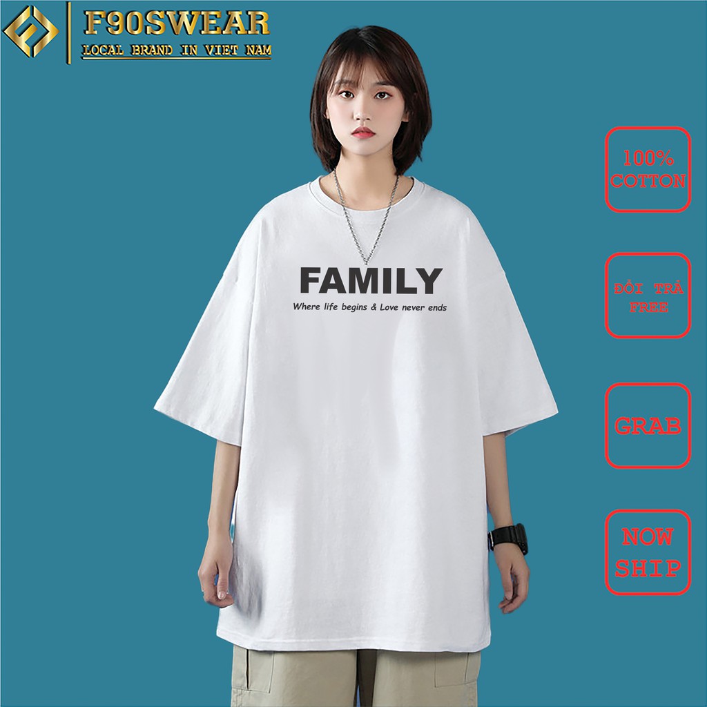 Áo Thun Nam Nữ Unisex, Áo Phông Tay Lỡ Form Rộng In Hình Family Ngộ Nghĩnh Chất 𝟏𝟎𝟎%𝐂𝐎𝐓𝐓𝐎𝐍 Mát Mềm Mịn