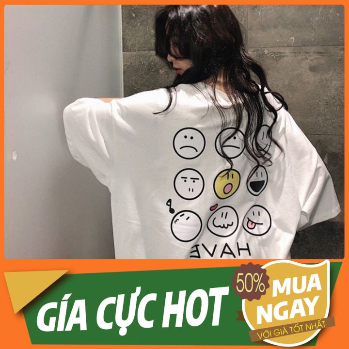 Áo thun tay lỡ nam nữ,áo phông  unisex chất mát mịn in MẶT CƯỜI,Áo thun nam from rộng ,Áo thun unisex nam nữ