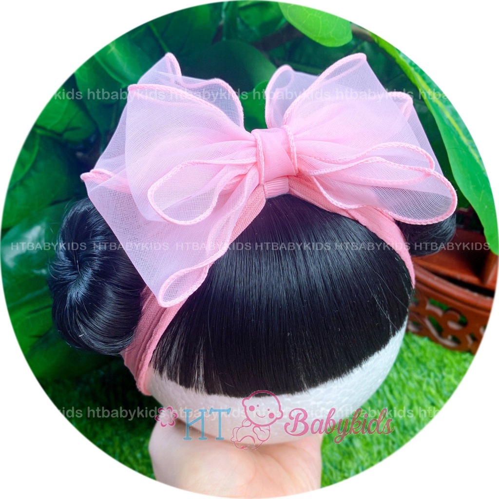 [ 50 MẪU TẾT MỚI ] - Băng Đô Turban Cho Bé Gái Tóc Giả Hai Bên Ren Nơ Trắng- Đủ Size Cho Bé Sơ Sinh TẾT