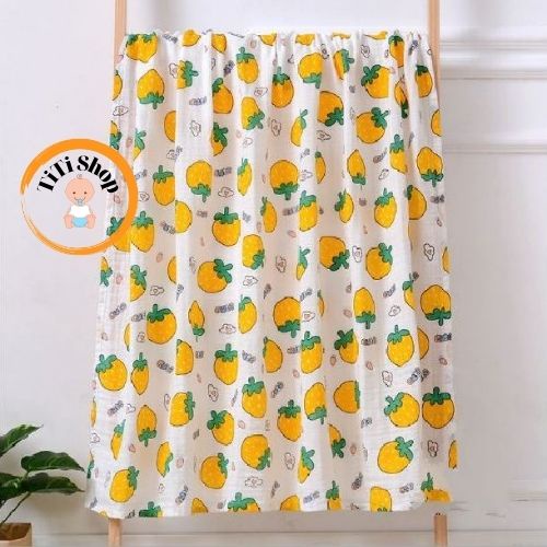 Khăn tắm cho bé, khăn tắm xô bé sơ sinh Muslin đa năng khổ 110x120 cm 100% cotton siêu mềm mại