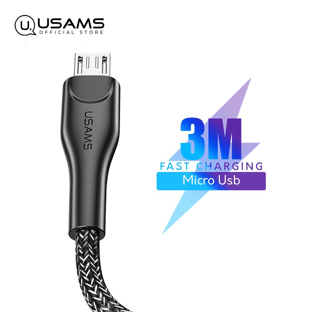 Cáp sạc nhanh USAMS USB-IP / Type-c / Micro dài 1m / 2m / 3m