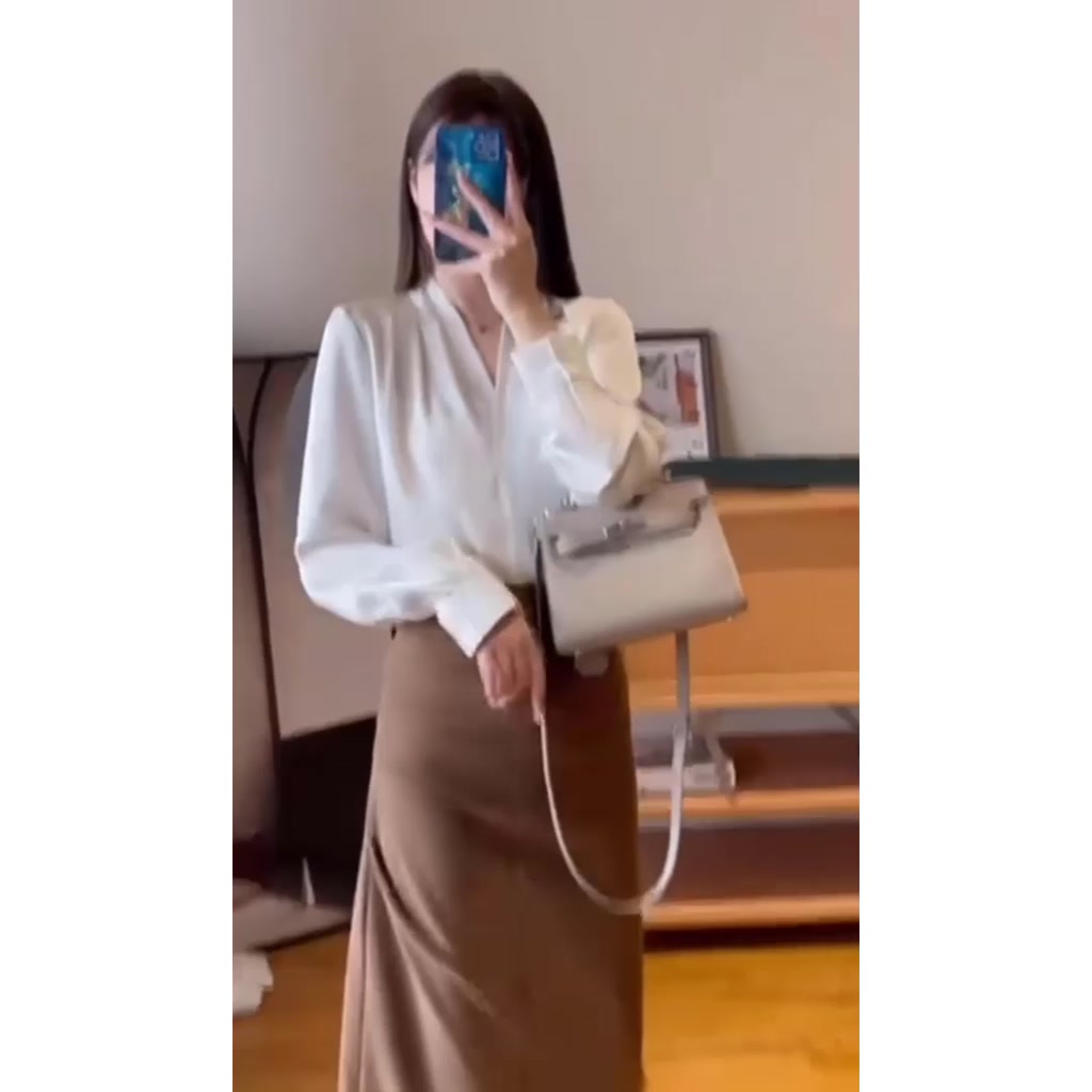 Chân váy bút chì, chân váy dài xẻ sau, dáng ôm sang chảnh xếp ly hông vải dày dặn phong cách công sở 7.Beautiful CV16u | BigBuy360 - bigbuy360.vn