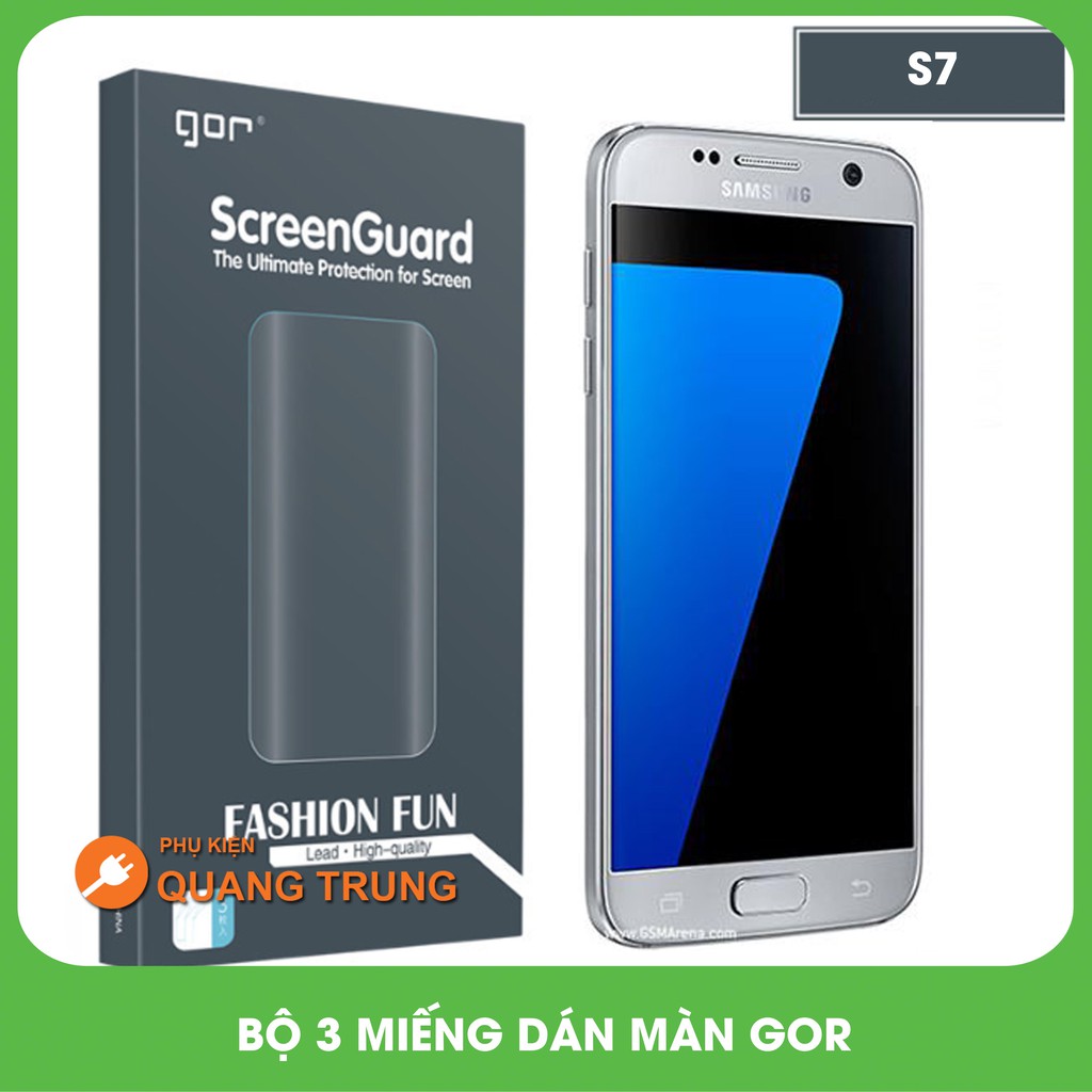 Bộ 3 miếng dán màn hình gor dành cho galaxy S7 ( 3 miếng dán trước và dán carbon)